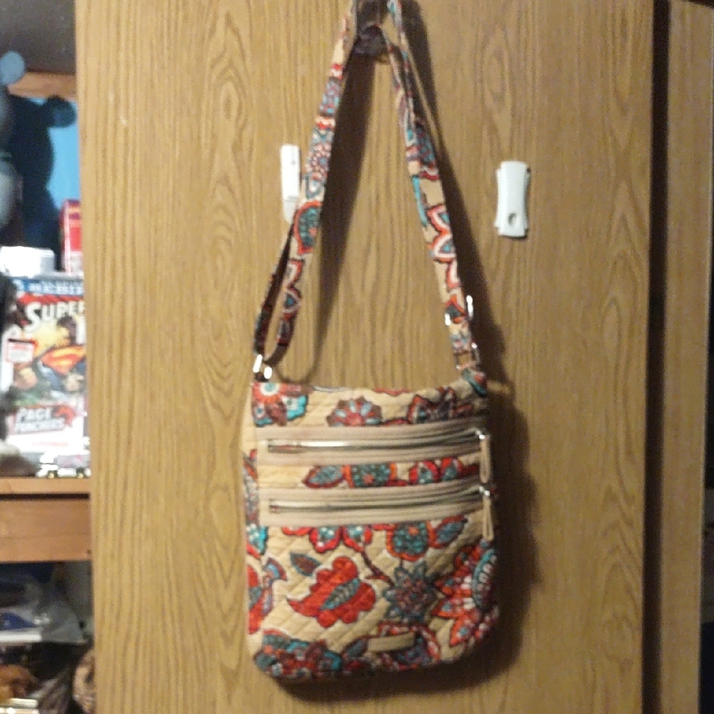 Vera Bradley Red and Blue Patterned Crossbody Bag
